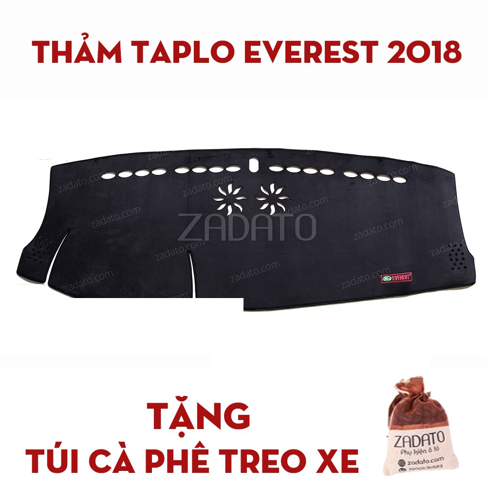 Thảm Taplo Ford Everest - Thảm Chống Nóng Taplo Lông Cừu - TẶNG: Túi Cafe Treo Xe