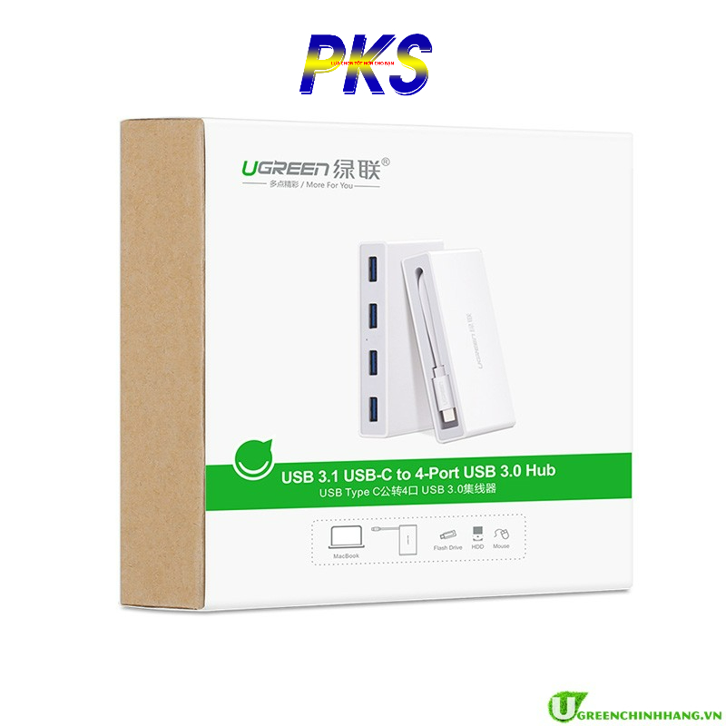 Bộ chia USB Type-C to USB 4 cổng 3.0 cao cấp chính hãng Ugreen 30278