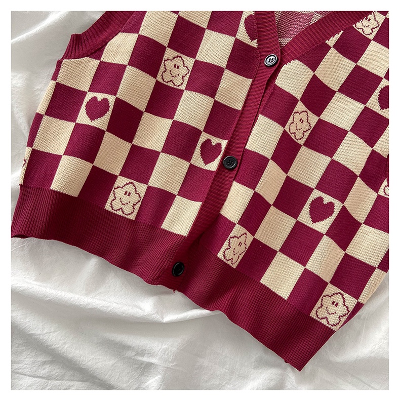 Áo len không tay cổ chữ V thời trang cho nữ