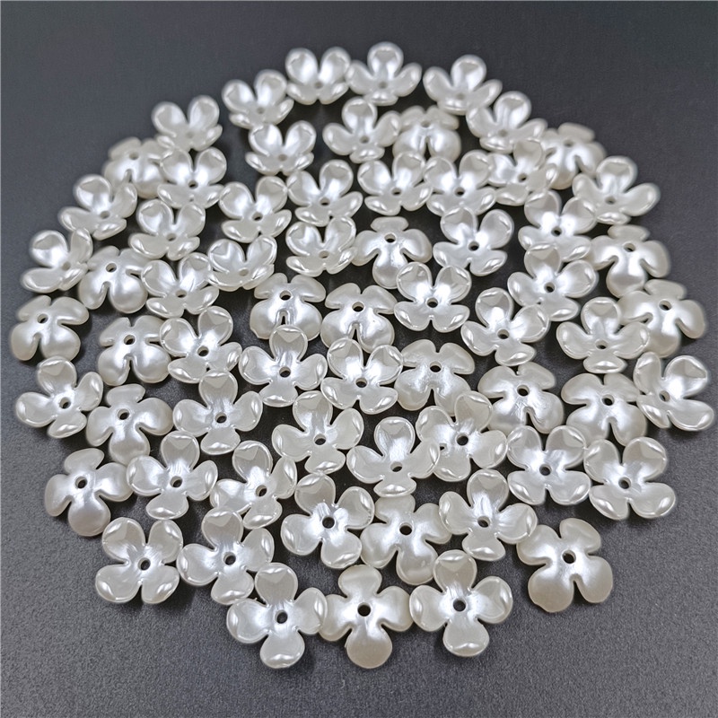 Set 50/100 Mặt Vòng cổ/Vòng Tay/Vòng cổ Hình Chiếc Lá Bằng Nhựa ABS Đính Ngọc Trai Giả DIY