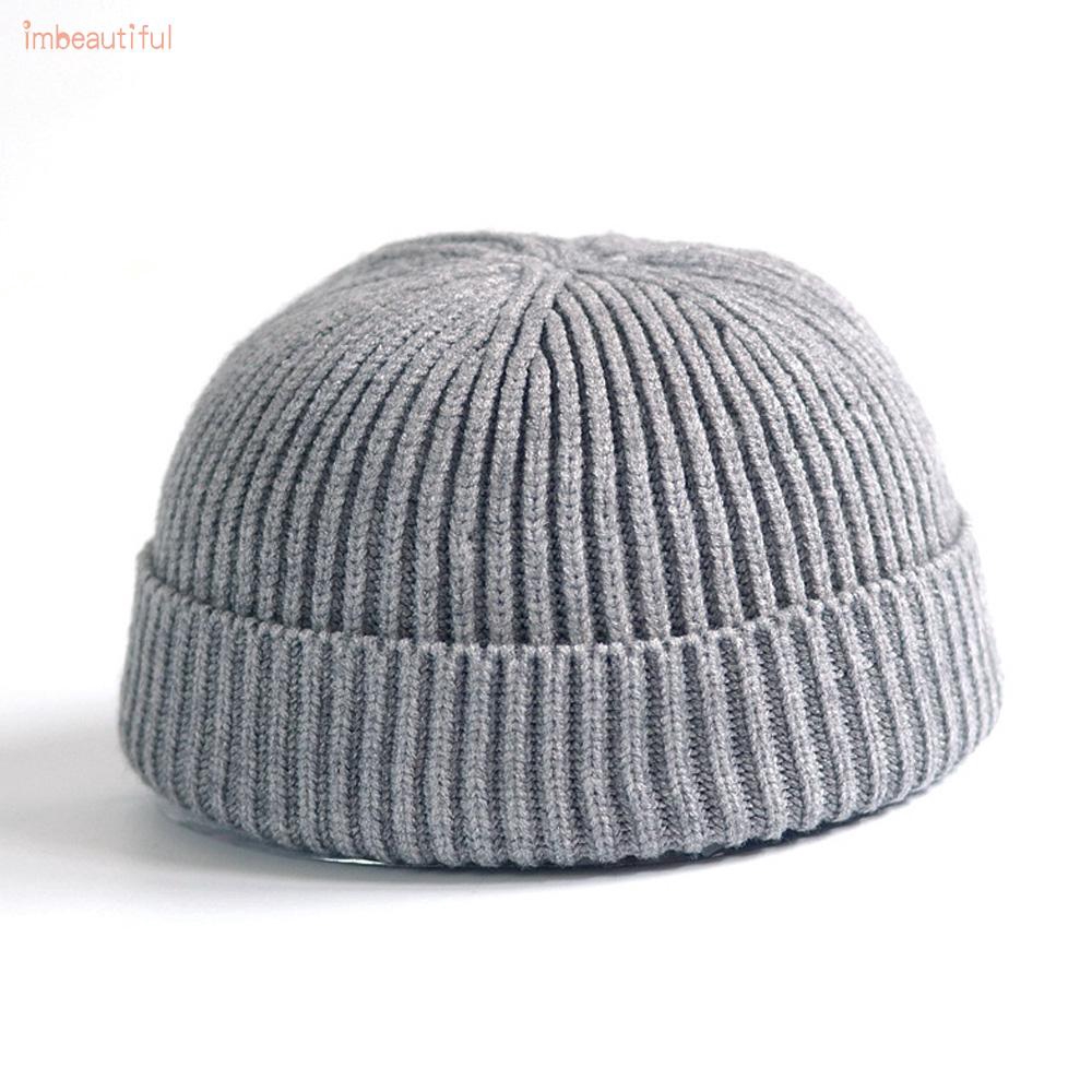 Mũ beanie màu trơn phong cách vintage thời trang cho nam/nữ