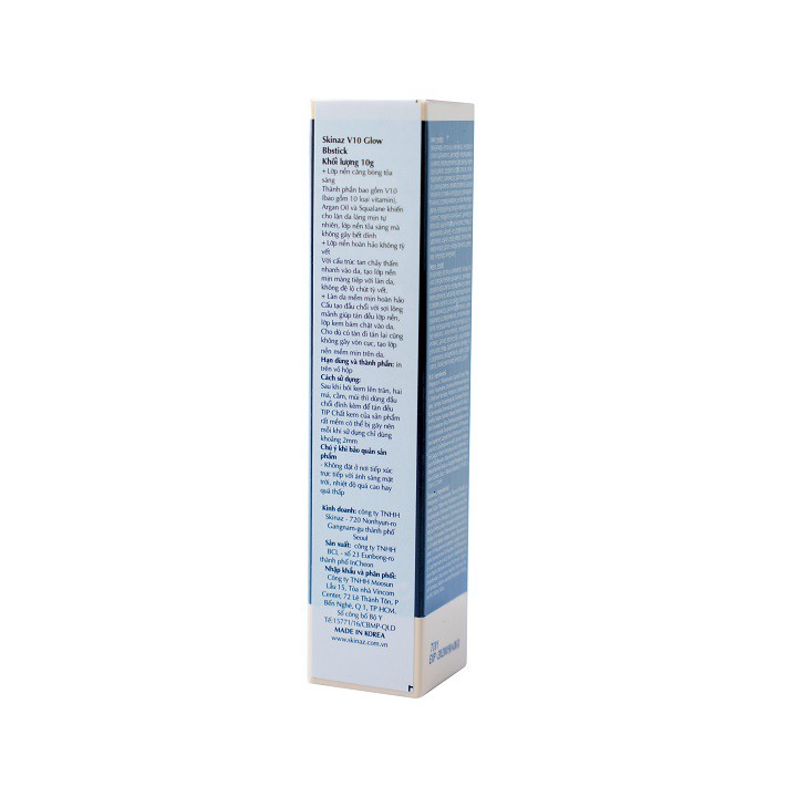 Kem Nền V10 Glow B.B Stick Skinaz 10g - Kem nền kết hợp cọ trang điểm 2 trong 1