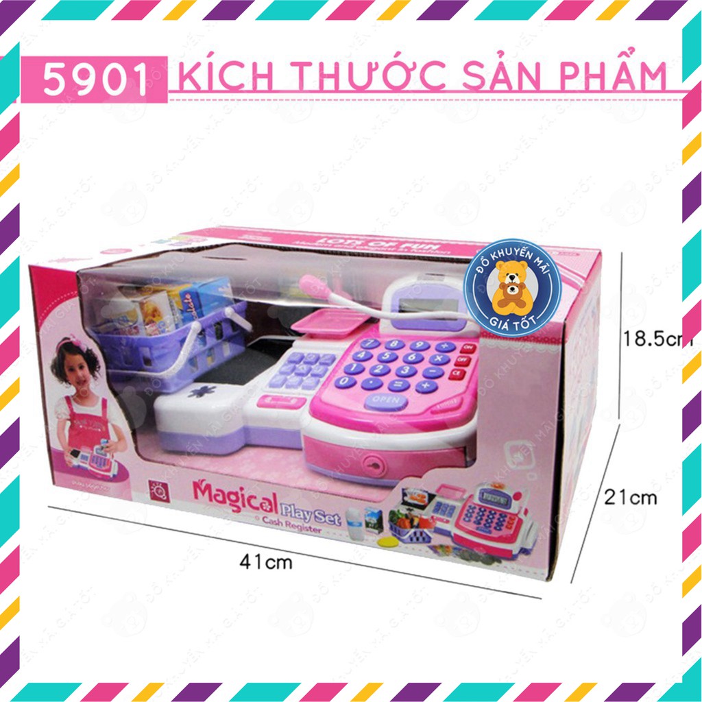 [LHai] Đồ chơi máy tính tiền siêu thị mini màu hồng dùng pin có âm thanh cho bé 5901 - Đồ khuyến mãi giá tốt