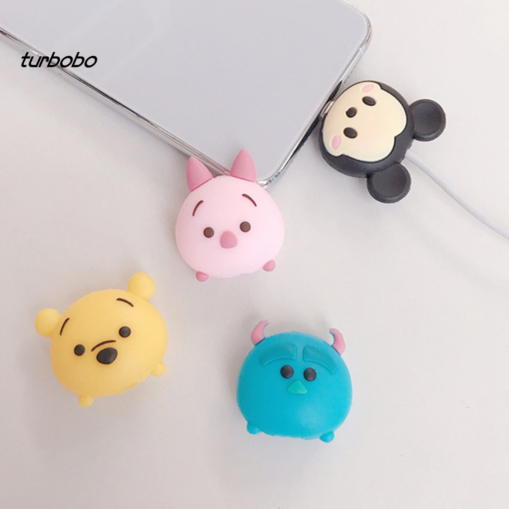 Đầu bảo vệ cáp sạc hình động vật dễ thương chất liệu silicon cho Iphone