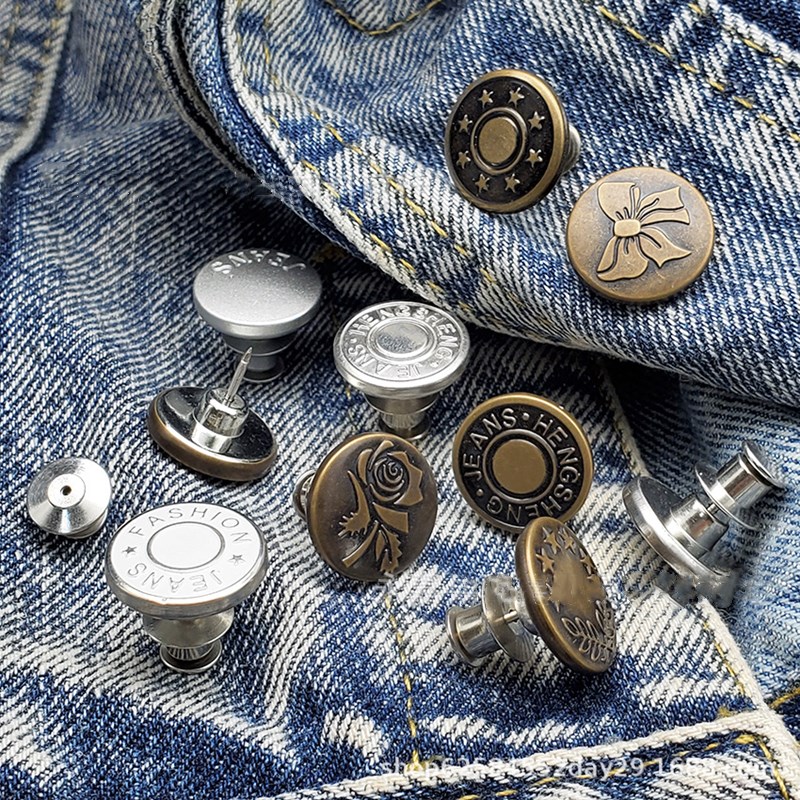 Bộ 6 Nút Quần Jean Hợp Kim 17mm