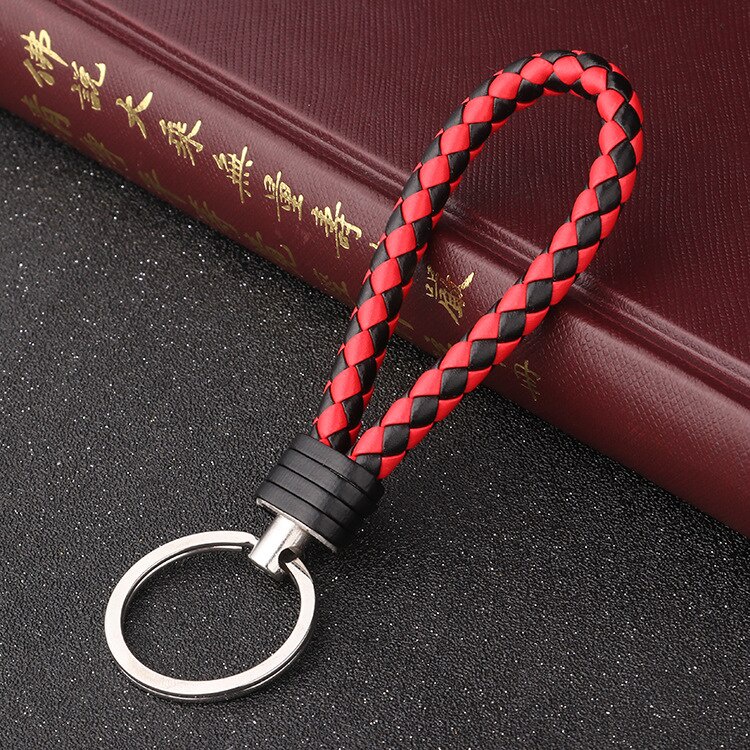 Móc khóa dây da bện thủ công chuyên dụng thời trang cho nam nữ