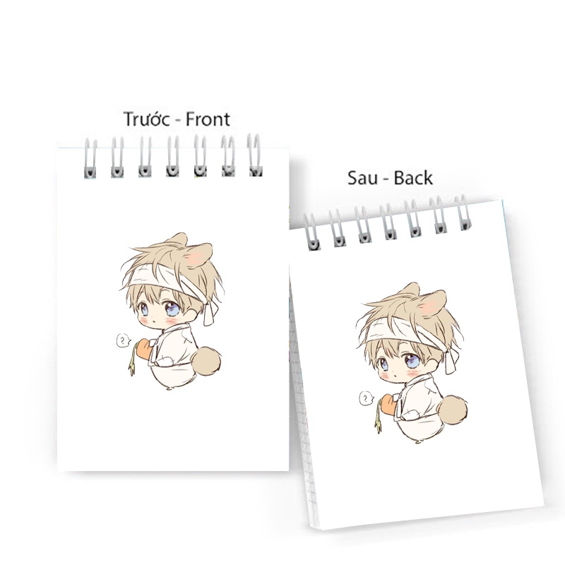 Sổ tay in hình NO LOVE ZONE lò xo 6x10 ghi chú tiện lợi học tập xinh xắn anime chibi