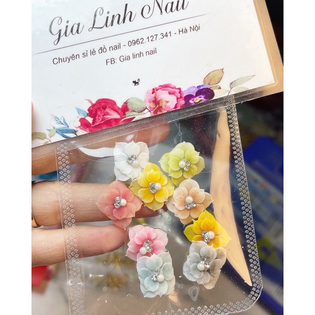 Hoa bột nail gắn móng chân |  ( set 2 bông/10 bông)