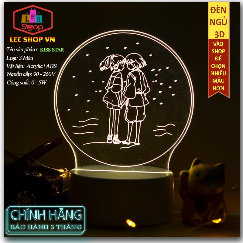 ✅[ Chính Hãng] Đèn Ngủ 3D Thay Đổi 3 Màu Sắc - Mẫu Good Night - Là Món Quà Ý Nghĩa Cho Bạn Và Người Thân Yêu