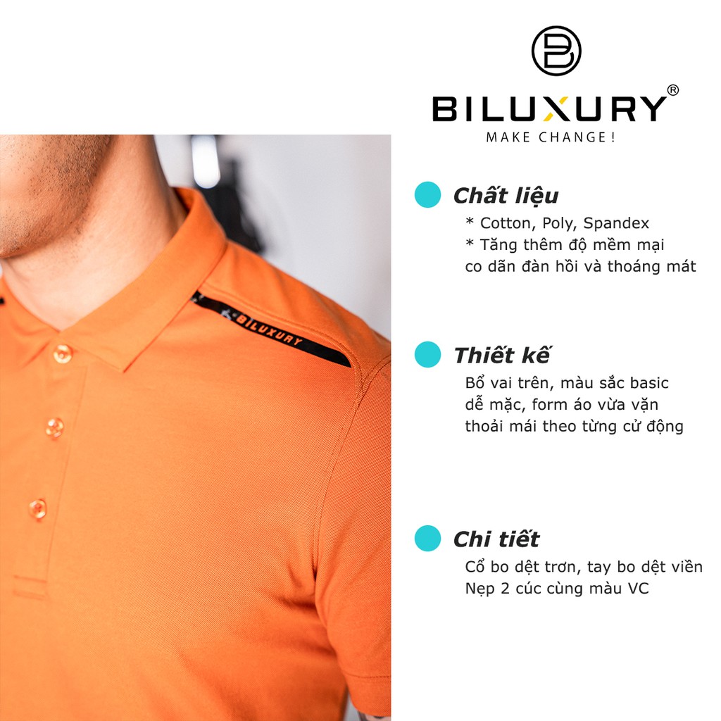 Áo polo nam Biluxury thun có cổ cotton kiểu dáng thể thao trẻ trung lịch lãm 5APCT006CAM | BigBuy360 - bigbuy360.vn