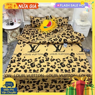 [Ga gối]Bộ ga gối 3 món 10cm,15cm,20cm,đủ kích thước,mẫu LV da báo