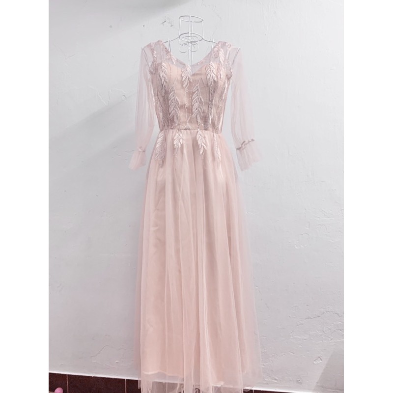 VÁY ĐẦM CAO CẤP DỰ TIỆC, DẠ HỘI KỶ YẾU PROM, ĐẦM CÔNG CHÚA, TIỂU THƯ/ màu Hồng phấn