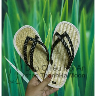 Dép chiếu Hội An dây nhung và thêu gấm cho nữ