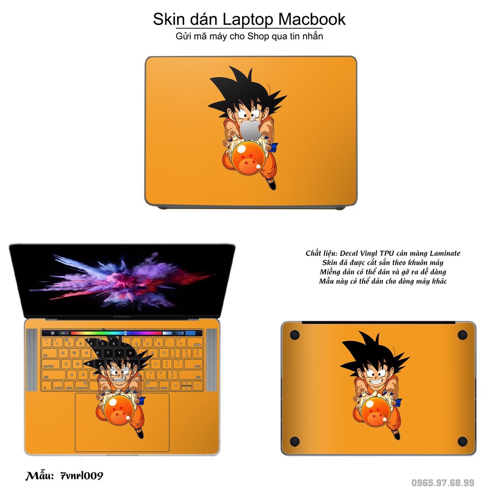 Skin dán Macbook mẫu Dragon Ball (đã cắt sẵn, inbox mã máy cho shop)