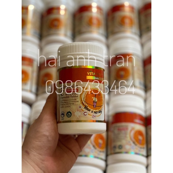 Kẹo ngậm Vitamin c 1000mg + Zinc Vitatree 100 viên
