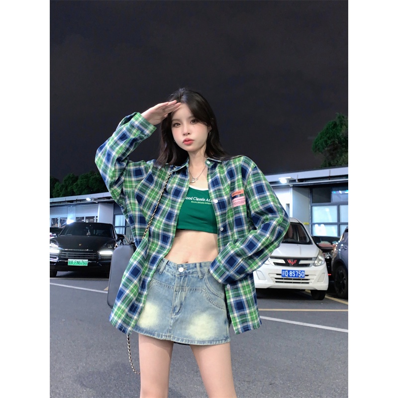 【ZHELIHANGFEI】Áo Sơ Mi Tay Dài Form Rộng Họa Tiết Sọc Theo Phong Cách Preppy Dễ Phối Đồ