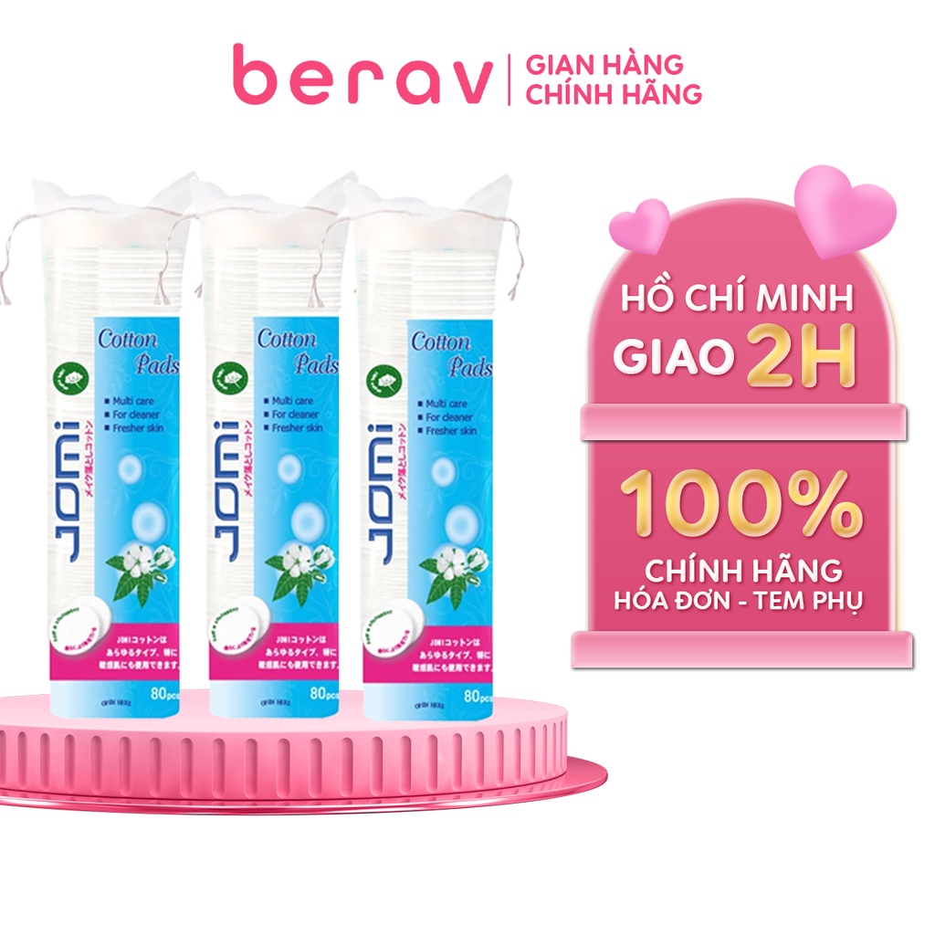 Bông Tẩy Trang JOMI Siêu Mịn Cotton Pads [80 Miếng]