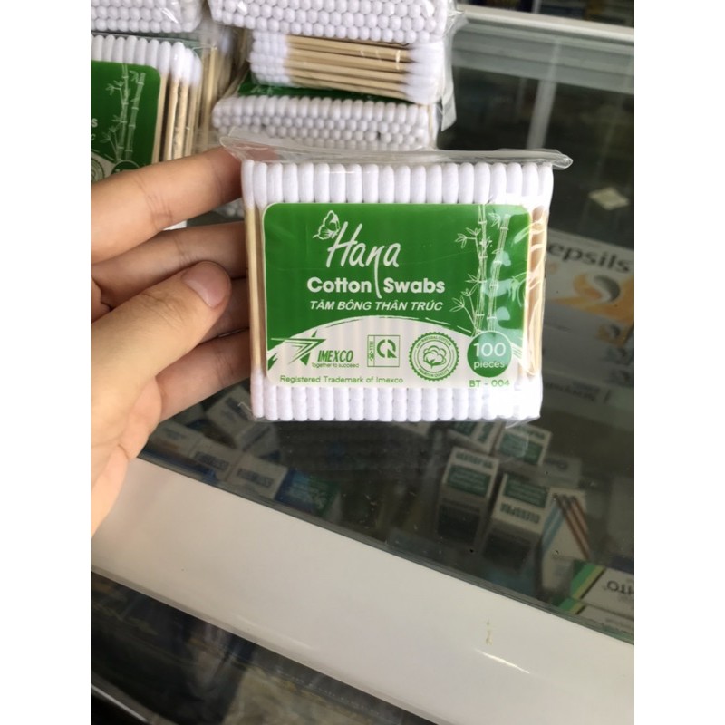 Tăm Bông Cao Cấp Hana gói 100-200 cây