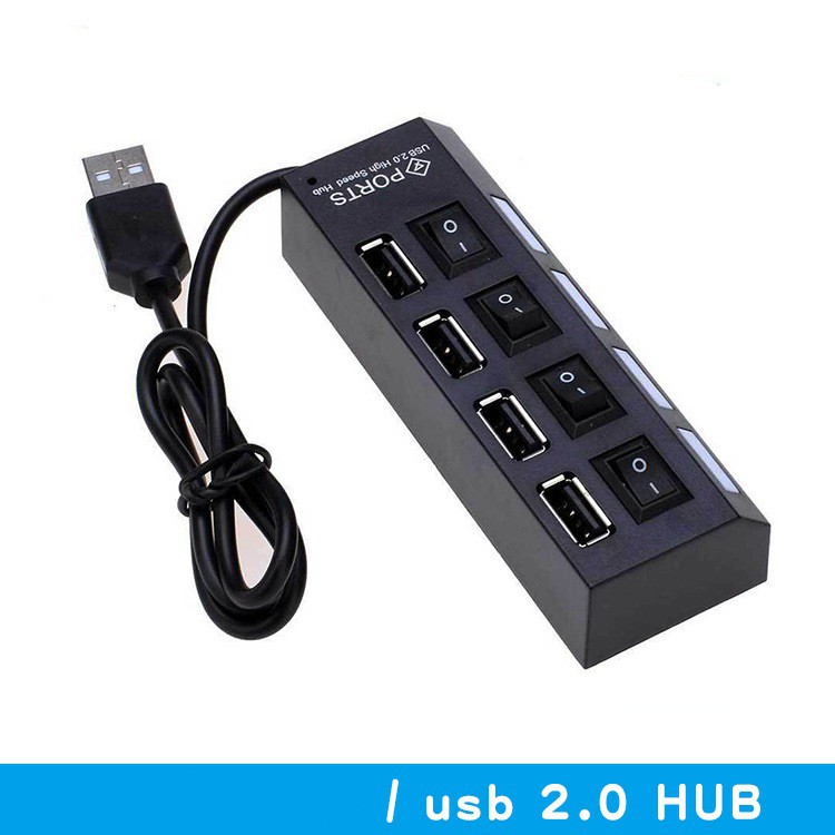 Bộ chia USB 4 cổng có công tắc USB 2.0 4 Port Super Hub, Hub chia cổng USB thành 4 cổng