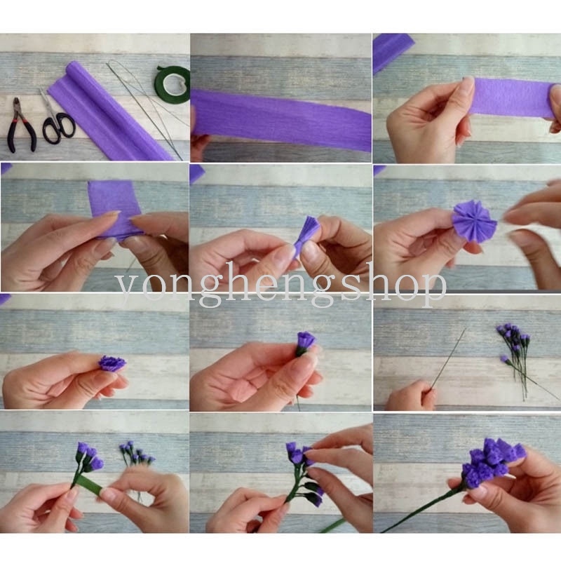 1 cuộn giấy gói hoa thủ công nhiều màu trang trí đa ứng dụng