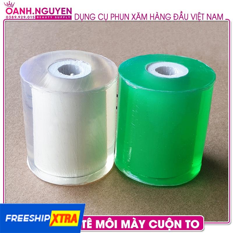 Nilon ủ tê cuộn to 6 cm, màu xanh, vàng