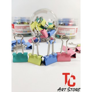 Kẹp giấy màu DELI Binder Clips 15mm, 19mm 8555A - Kẹp bướm màu Double Clip