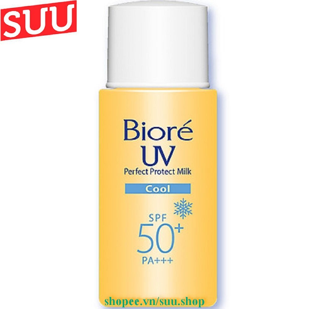 Sữa Chống Nắng 25ml Biore UV Perfect Protect Milk Cool Mát Lạnh SPF50+/PA+++, suu.shop Cam Kết 100% Chính Hãng.k