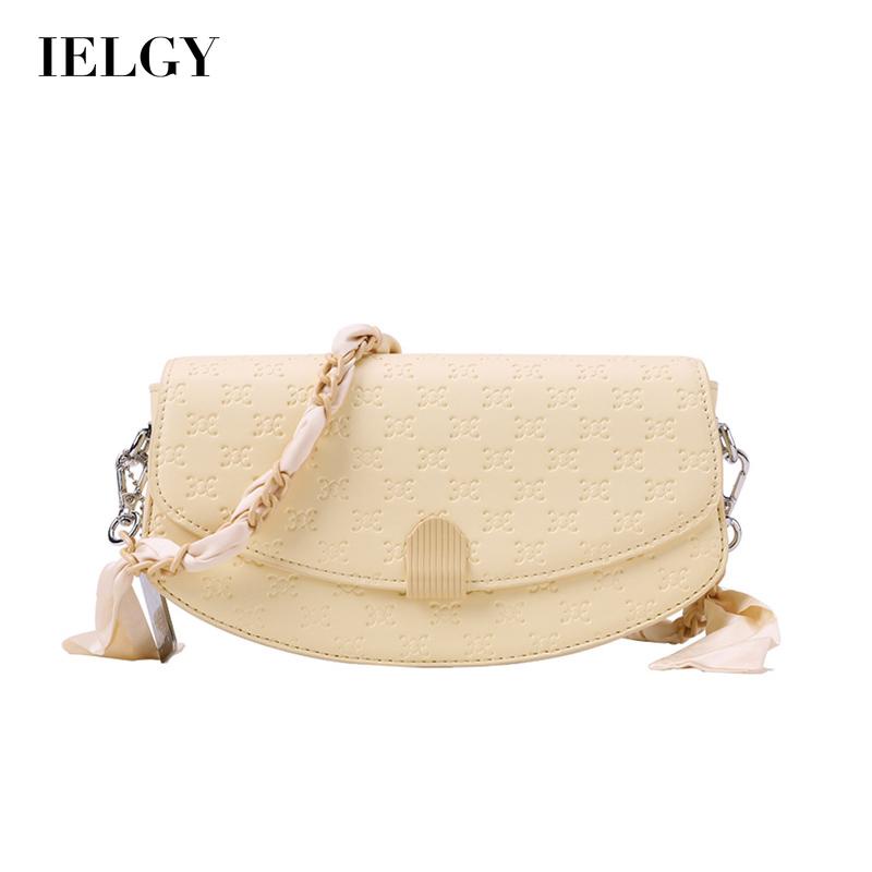 Túi đeo vai IELGY phối lụa họa tiết phong cách Pháp xinh xắn cho nữ