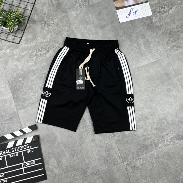 Quần Short Nam Logo 3 Lá Unisex Dành Cho Nam Với Vải Umi Hàn Chống Nhăn,
