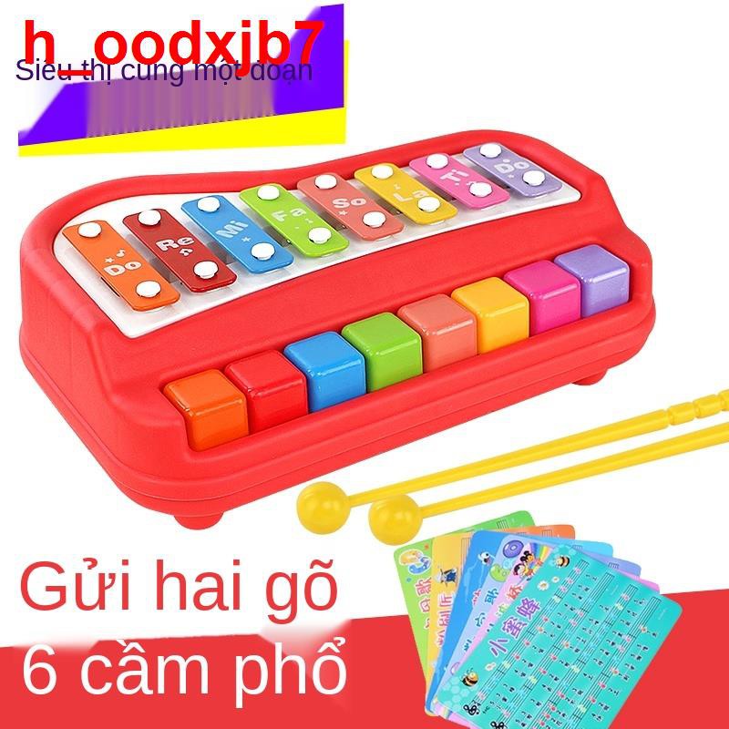 Đồ chơi đàn piano trẻ em gõ bàn tay 8 âm, có nhạc thể nhỏ quà tặng sinh nhật