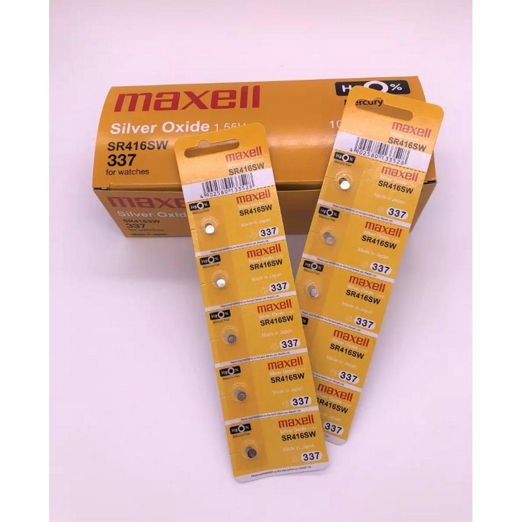 Pin Maxell SR416SW / 337 / LR416 / SB-A5 / RW37 / 623 Silver Oxide 1.55Volt (Made in Japan)