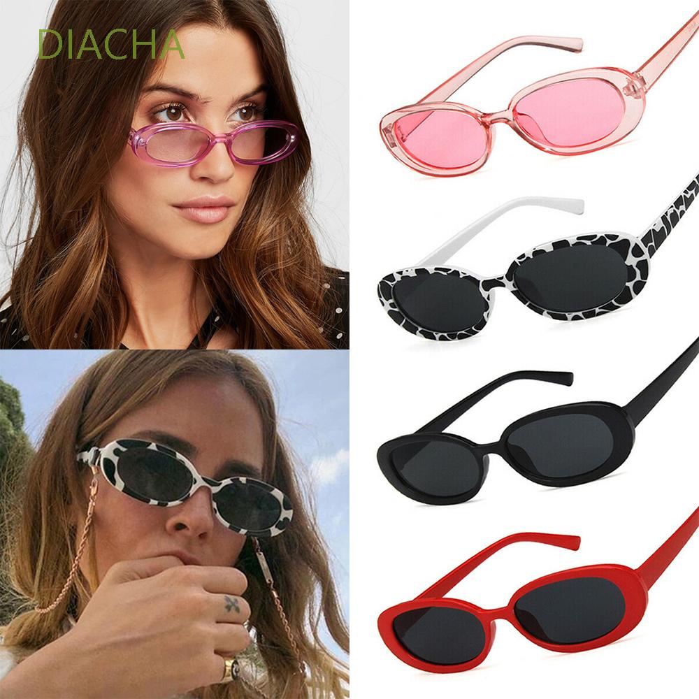 Kính Mát Gọng Oval Chống Tia Uv400 Phong Cách Vintage Cho Nữ