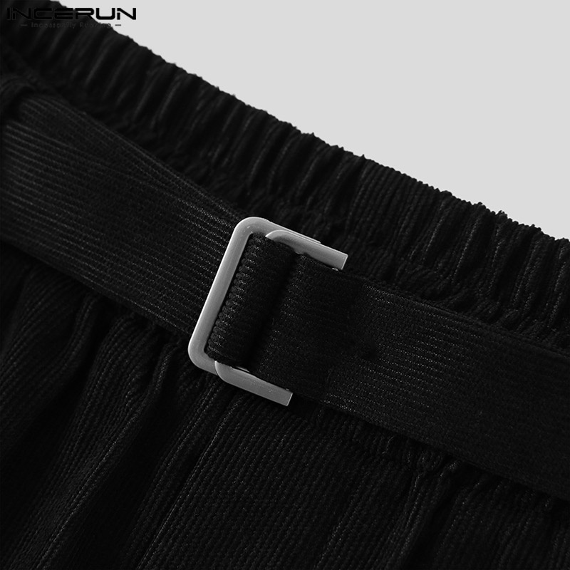 Quần dài INCERUN ống rộng màu sắc thanh lịch cho nam