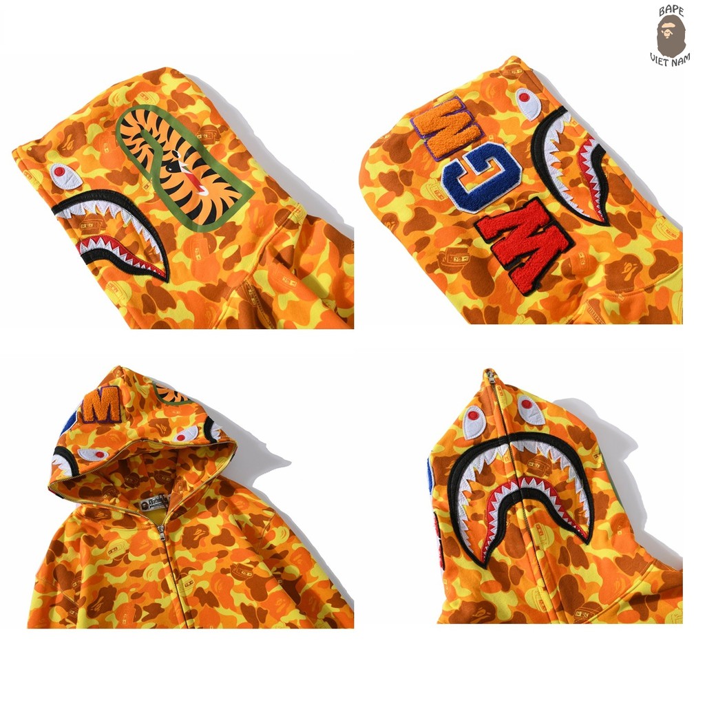 Jacket Bape Shark x PUBG fullzip , Áo khoác Hoodie Bape Cá Ngáo