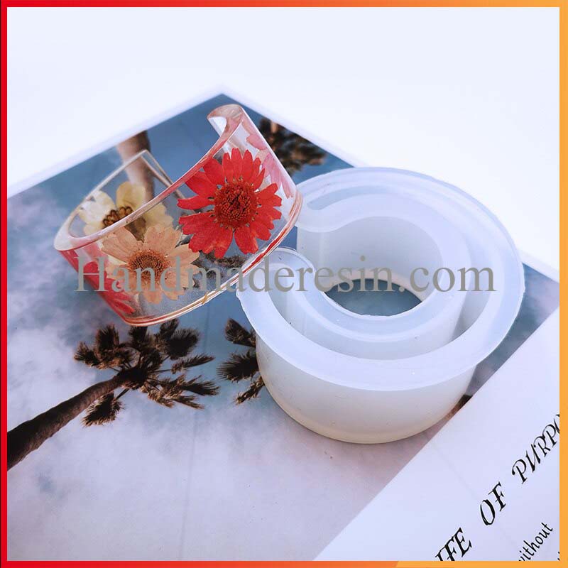 Khuôn Silicon Làm Vòng Tay Resin Kim Cương, Bản Rộng