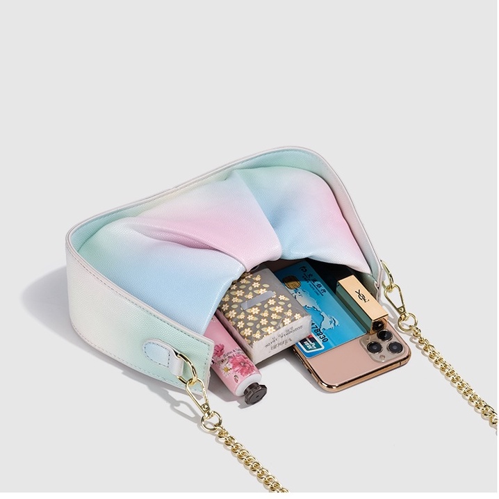 🌸Hàng Order🌸 Túi Xách Nữ CEEKAY Màu Phối Kèm Nơ Quai Đeo Ngắn Quai Da Phối Xích Sang Chảnh Nữ Tính 🌸 Hàng Quảng Châu