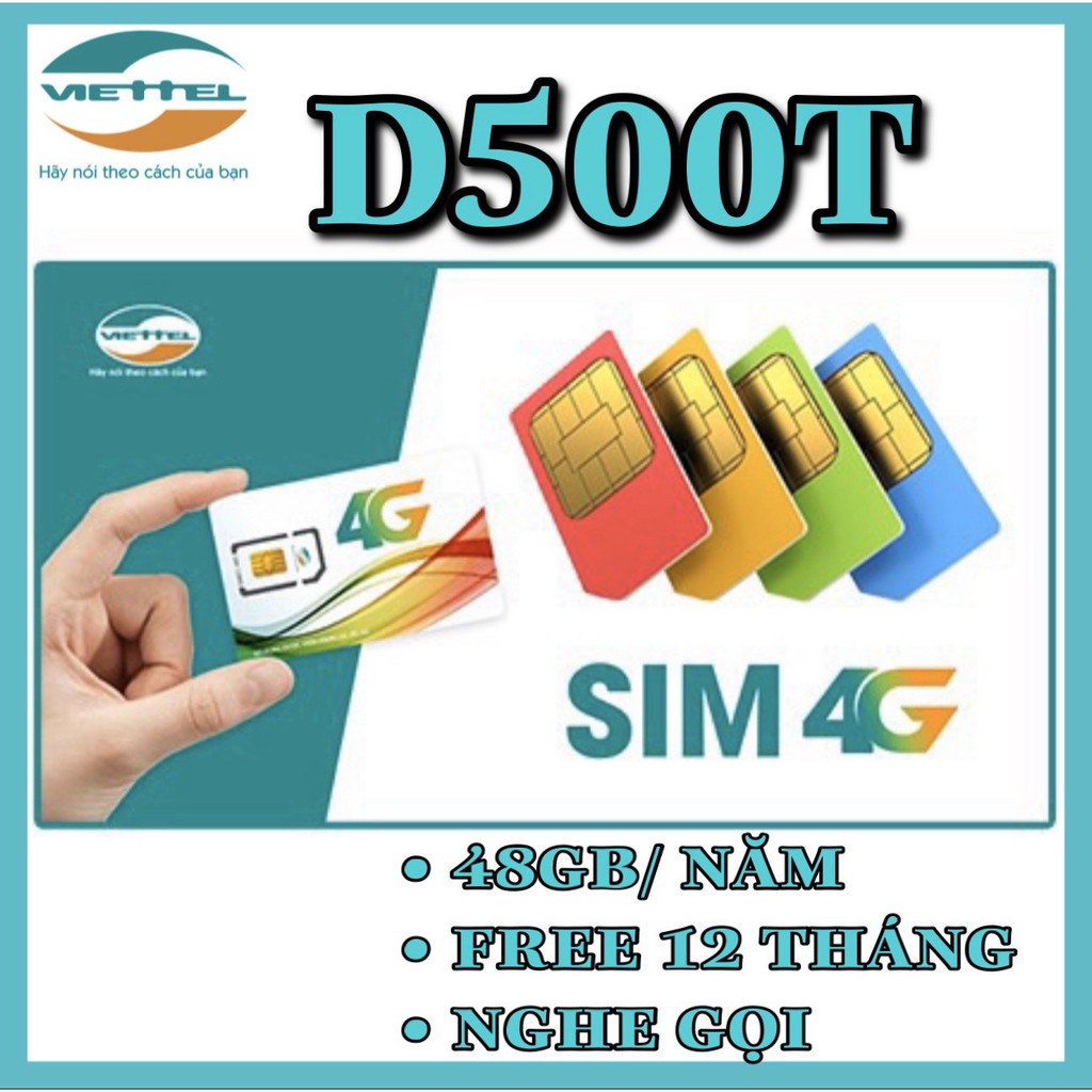 Sim 4G Viettel D900 - D500 - D500T Trọn Gói 1 Năm Không Nạp Tiền - NGHE GỌI