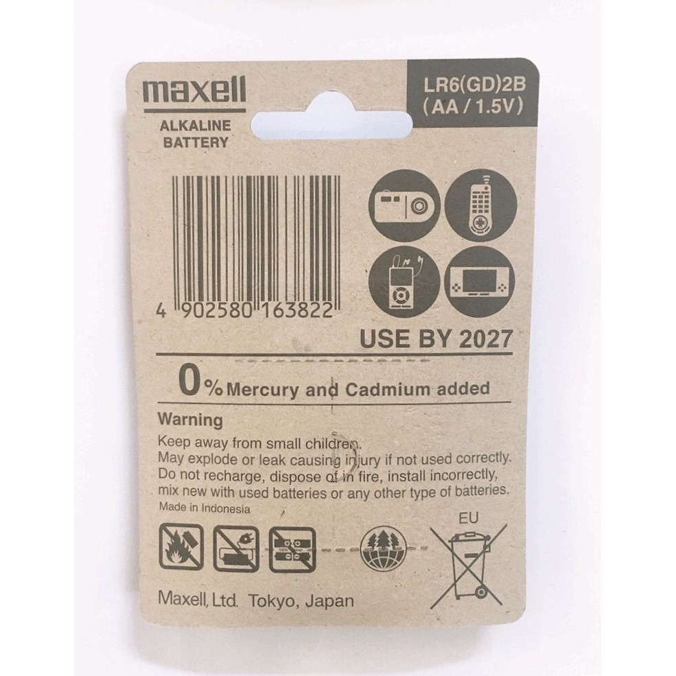 Pin tiểu maxell Alkaline- pin aa maxell alkaline 2 viên - combo10 viên