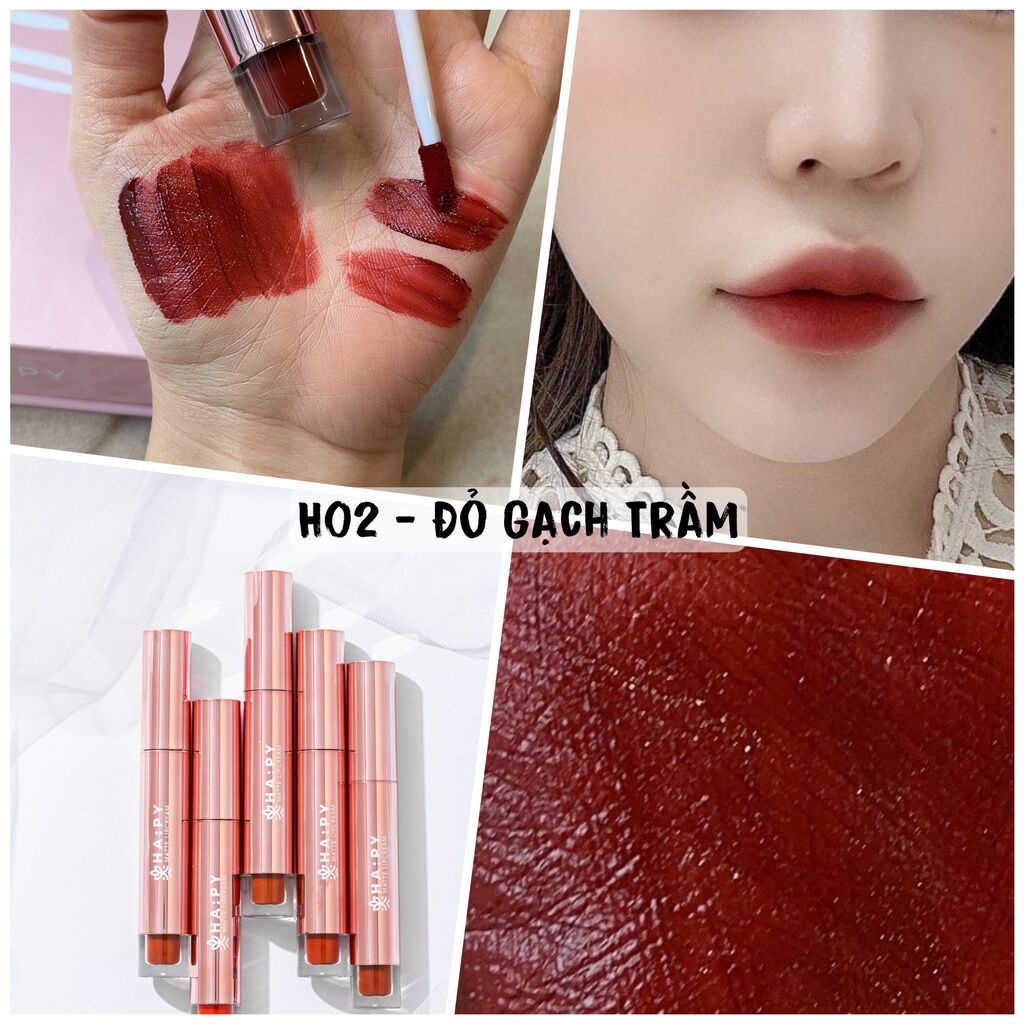 Son Happy Matte Lipcream Siêu Lì Kháng Nước Không Trôi - Son Kem Lâu Trôi Siêu Lì Hapy