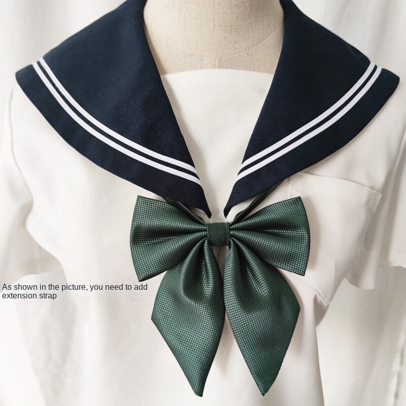 Cà Vạt Nơ Màu Đen Trơn Phong Cách Nhật Bản Cho Nữ