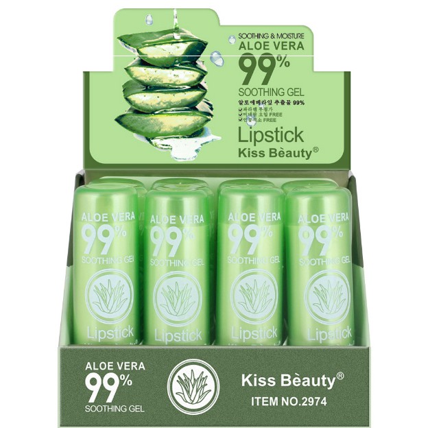 [RẺ VÔ ĐỊCH] Son dưỡng lô hội làm hồng môi đổi màu giữ ẩm rất đẹp KissBeauty | Thế Giới Skin Care