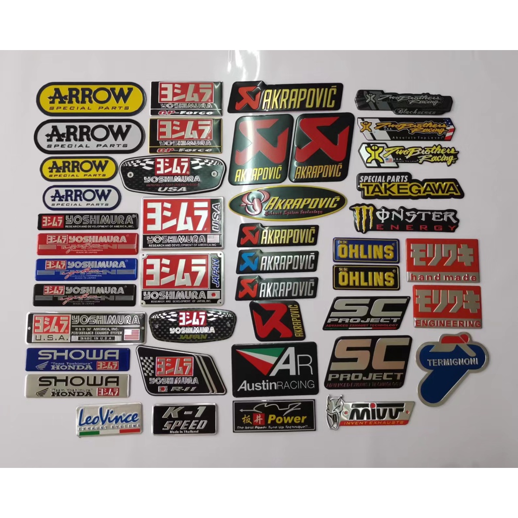 Yoshimura Nhét Decal Chịu Nhiệt 3D Nhôm Akrapovic Hiệu Cho Ống Xả Xe Máy Miếng Dán Đề Can