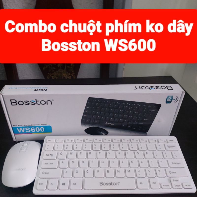 Combo chuột phím ko dây dùng cho máy tính bàn, laptop. Bosston WS600