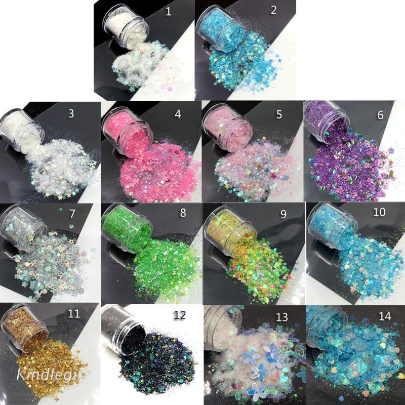 Hộp sequins 10ml lấp lánh hình trái tim/ ngôi sao làm đồ thủ công resin epoxy