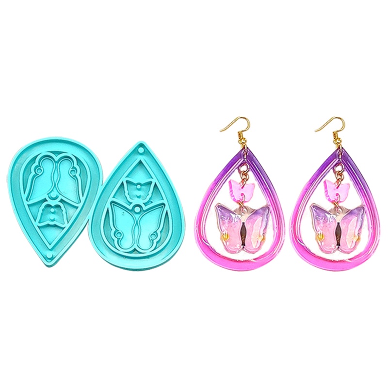 Set 1 / 3 Khuôn Silicone Làm Mặt Dây Chuyền Thủ Công Hình Bướm