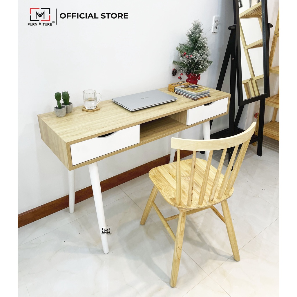 Bàn làm việc gỗ cao cấp 3 ngăn thương hiệu MW FURNITURE - Cabin table