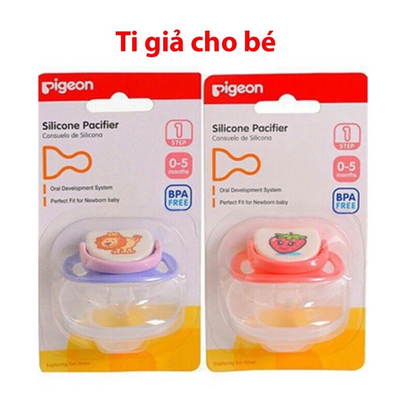 Núm Ti Giả Pigeon Cho Bé Có Nắp Đậy Mềm Mại An Toàn Cho Bé