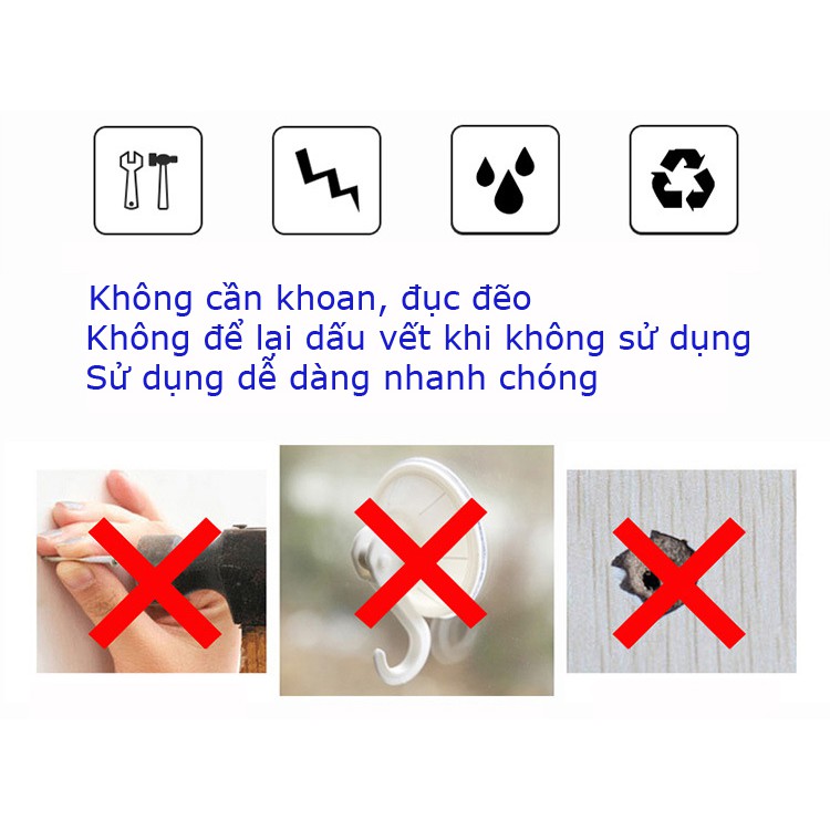 Combo 4 móc dán tường