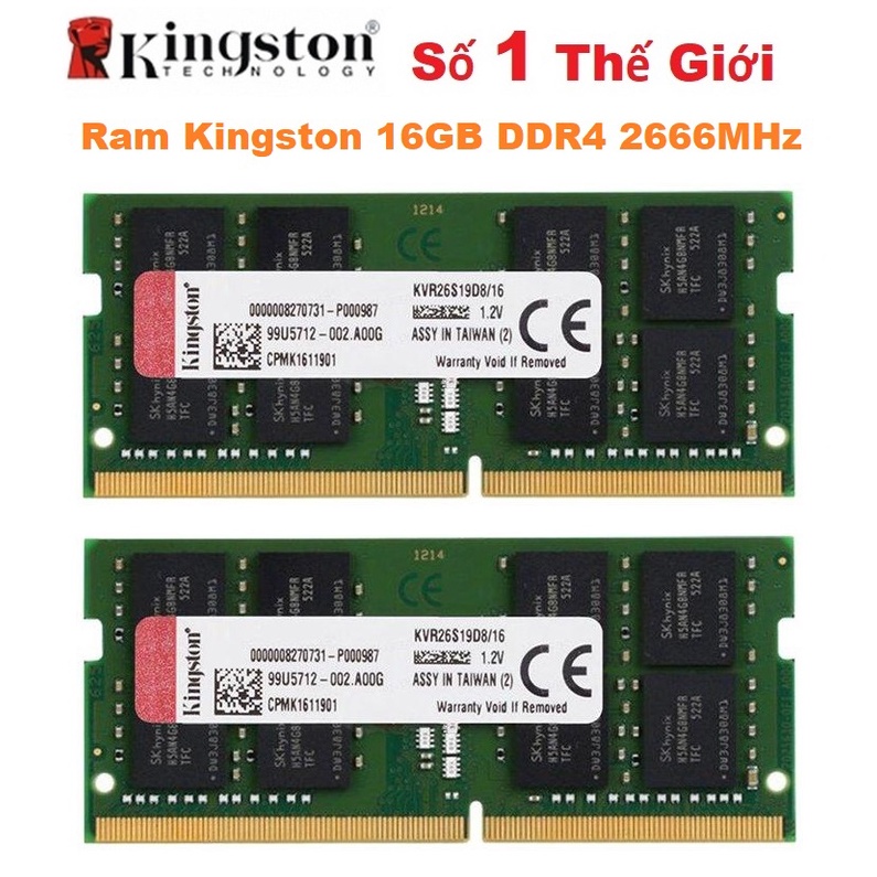 Ram Laptop DDR4 16GB Kingston 2666MHz (New 2020)