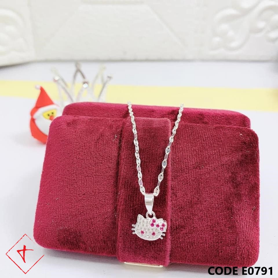 Dây chuyền bạc cho bé hình mèo Hello kitty TIMS E079